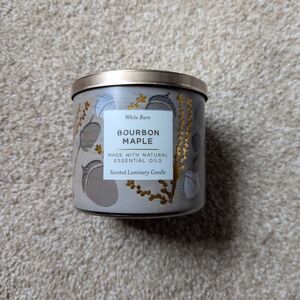 White Barn Gold and Gray 3-Wick Candle